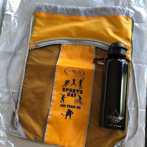 Brand New Drawstring Bag and Metal Sports Bottle
